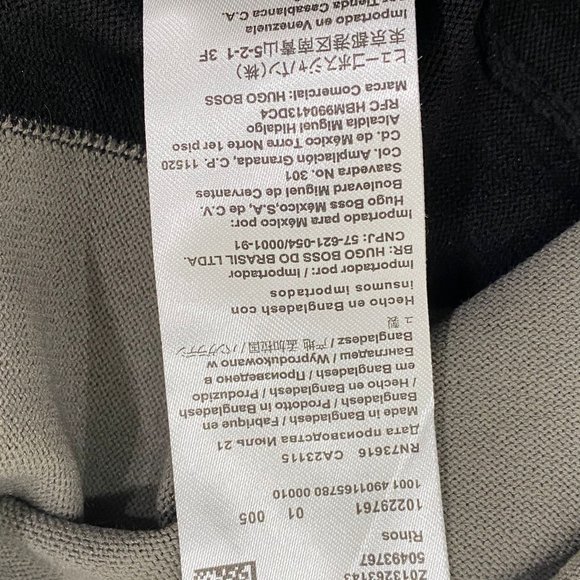 NWT Hugo Boss Men's Color Blocked Cotton Blend Sweater Striped Logo Gray S-XXL - Picture 5 of 6